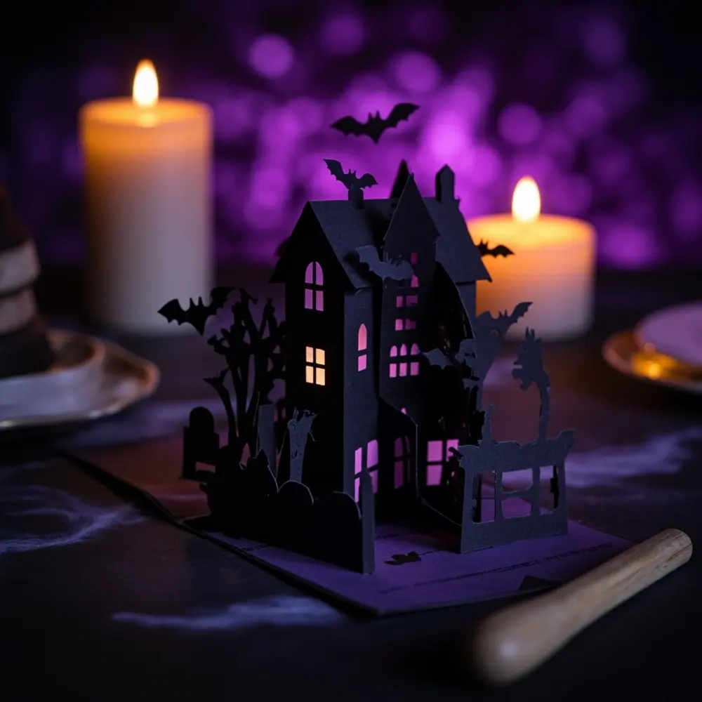 15 Cute & Creative Halloween Birthday Card Ideas (DIY & Printable!) 12 12 haunted pop up h2 card house