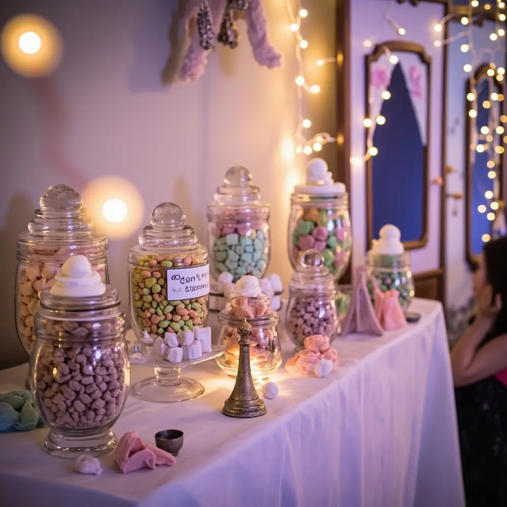 18 Cute Halloween Wedding Ideas (That Are 100% Not Scary for Kids!) 12 Vibrant marshmallows instruction display with bar 12 a sweets p ghost cute and in candy clear image placement pastel colored jars