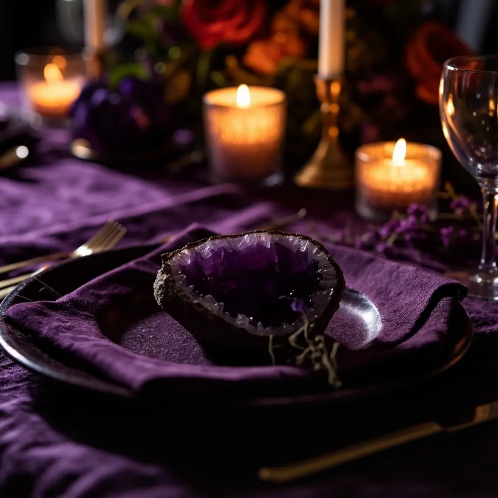 Instruction gemstone polished unique with card setting serving like 12 a up of p small slice an amethyst close as image holder placement place