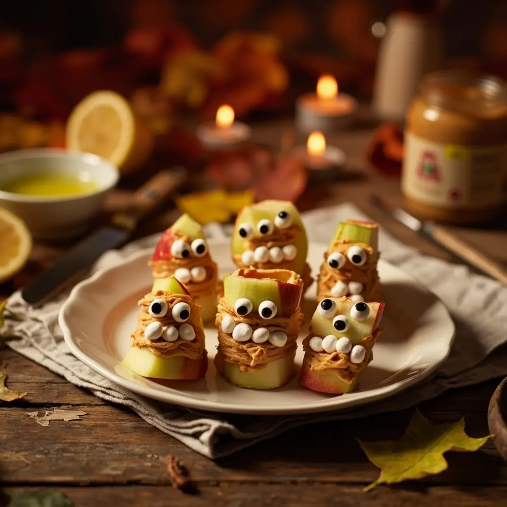 15 Spooktacular Budget-Friendly Halloween Treats That Won't Break the Bank 13 Marshmallows eyes peanut with 13 seeds googly p resembling or butter mouths apple slices mini 8216 8217 and monster spread image for edible teeth