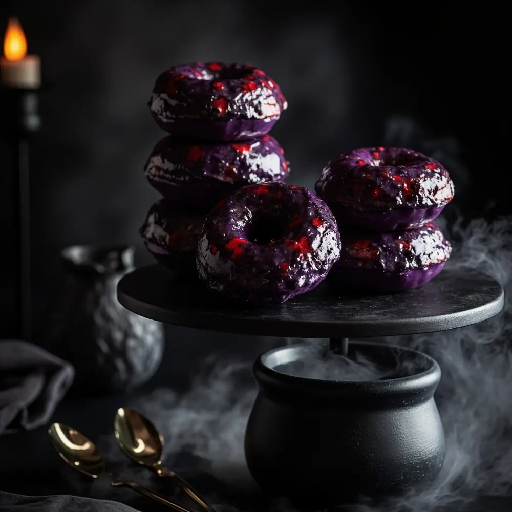 15 Elegant Spooky Dessert Bar Ideas for a Frightfully Sweet Wedding 13 13 haunted mirror h2 glaze donuts