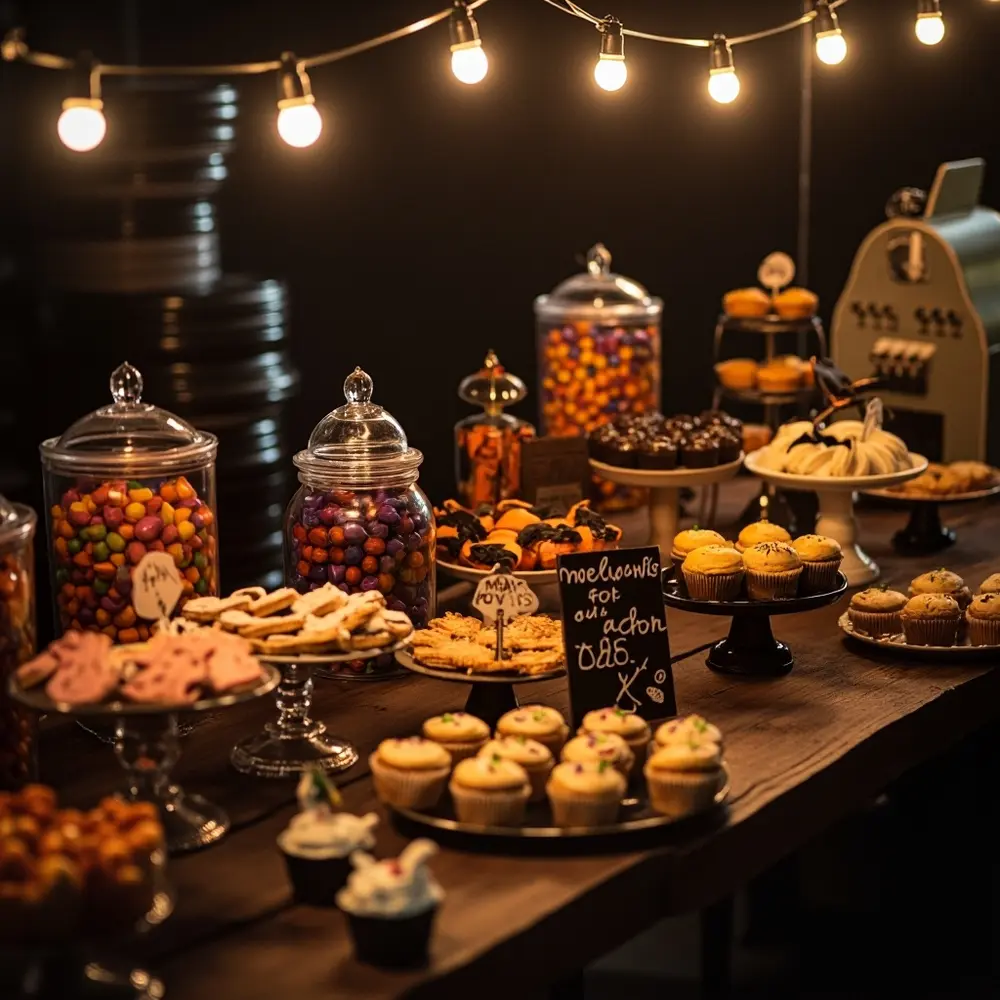 17 Cute Vintage Halloween Wedding Ideas for a Nostalgic Celebration 13 Bar 13 halloween h2 dessert retro