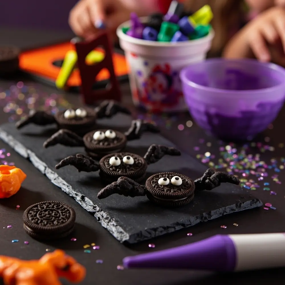 15 Adorably Spooky & Easy DIY Halloween Treats for Your Next Party 14 14 oreo bat h2 cookies