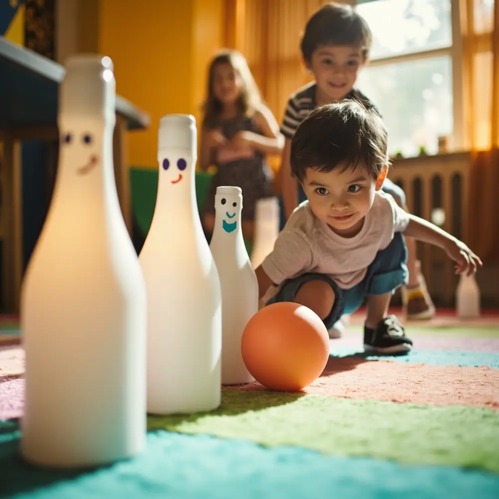 15 Fun & Spooky Halloween Birthday Party Ideas for Kids 14 White faces ball them with 14 a of bowling p bottles ghost set 8216 8217 child image rolling pins towards painted