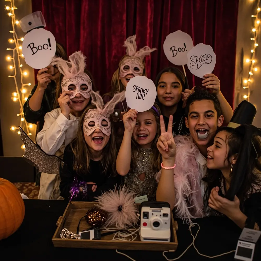 21 Cute Spooky Wedding Ideas That Are More Sweet Than Scary 14 Mansion 14 props cute haunted booth h2 photo