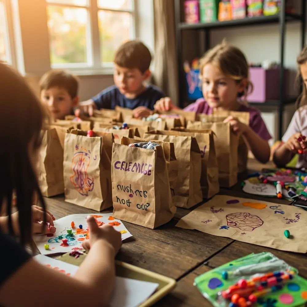 15 Spooktacular & Budget-Friendly Halloween Birthday Decorations (Thrifty Hacks for a Frightfully Fun Party!) 15 Paper 15 8221 8220 bags treat customized h2 favors trick bag or