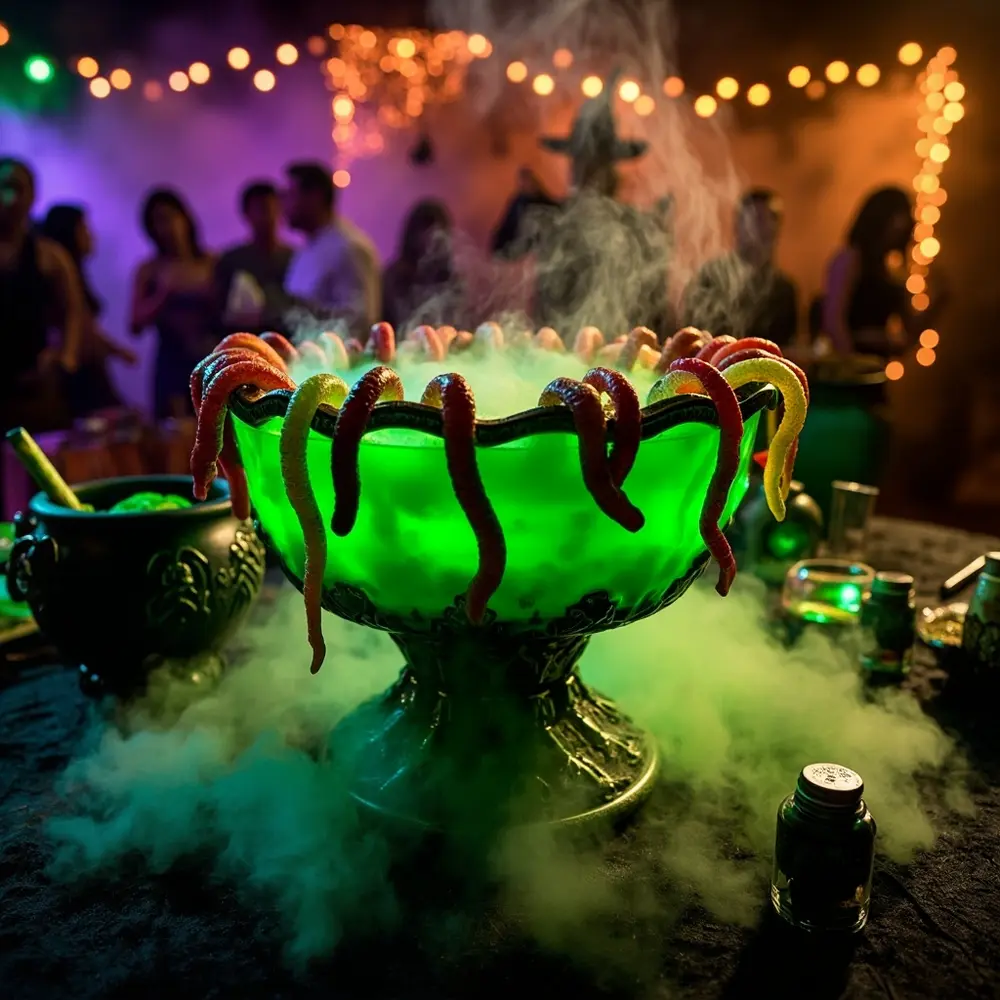 15 Adorably Spooky & Easy DIY Halloween Treats for Your Next Party 15 15 8221 8220 worm gummy h2 witches punch brew