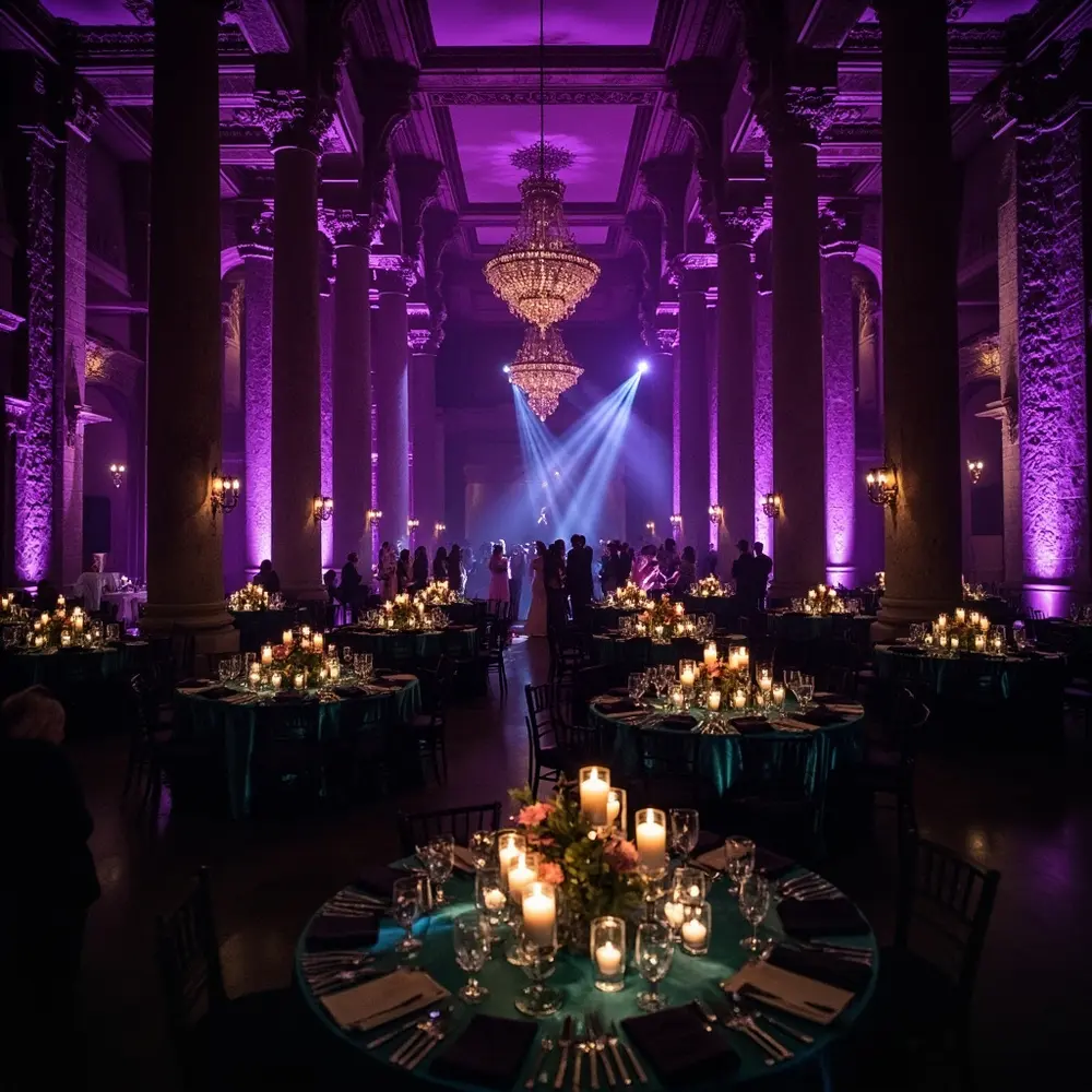 15 h3 in rich purple hues uplighting dramatic