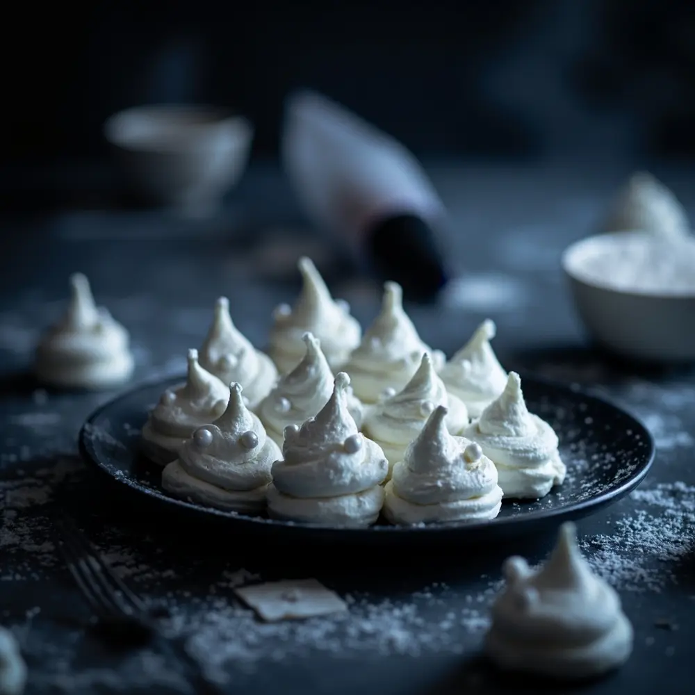 20 Spooky & Delicious Halloween Wedding Menu Ideas for Your Reception 15 White 15 eyes a platter meringue tiny of ghosts p small with image