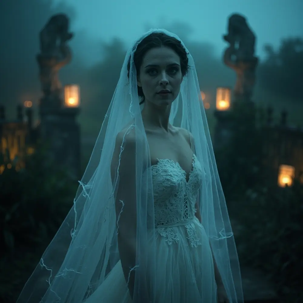 Halloween Wedding Guest Costumes: 25+ Creative Ideas & Essential Etiquette Tips 16 White instruction delicate with veil a p or slightly gown and an ethereal in person pale image tattered 20 placement makeup long elegant