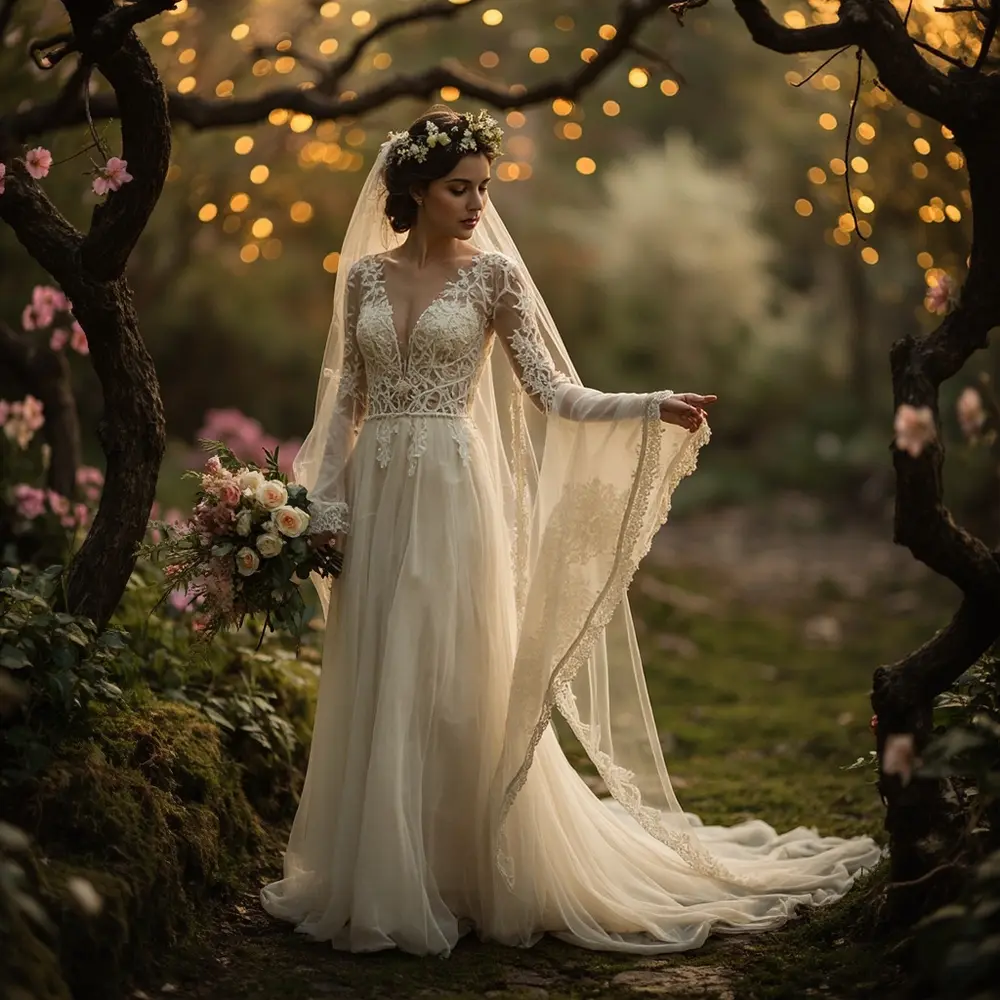 21 Cute Spooky Wedding Ideas That Are More Sweet Than Scary 16 16 8221 8220 gown elegant h2 bridal subtle witchy
