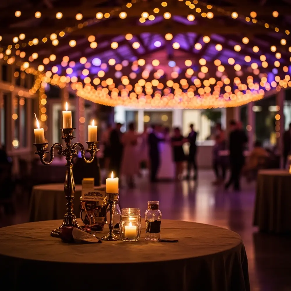 17 Cute Vintage Halloween Wedding Ideas for a Nostalgic Celebration 16 16 whimsical lighting h2 warm 038