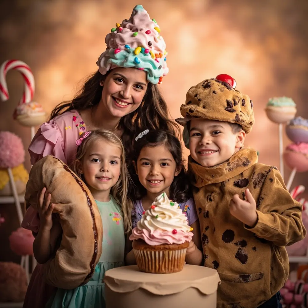 20 Unforgettable Family Halloween Costume Ideas (For 3, 4, or 5!) 17 Various instruction dressed donut such 17 family cookie a p or cupcake cream desserts cone as image placement ice