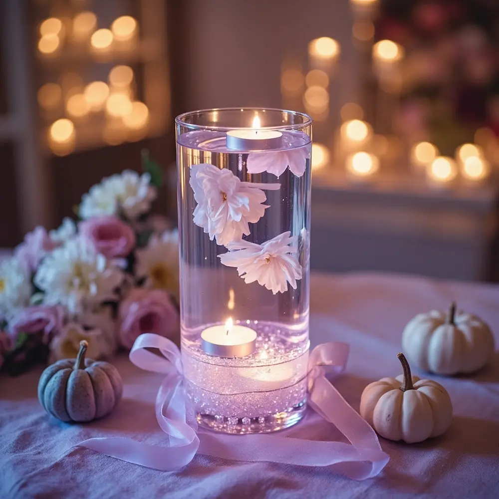 18 Cute Halloween Wedding Ideas (That Are 100% Not Scary for Kids!) 17 17 candle h2 floating centerpieces