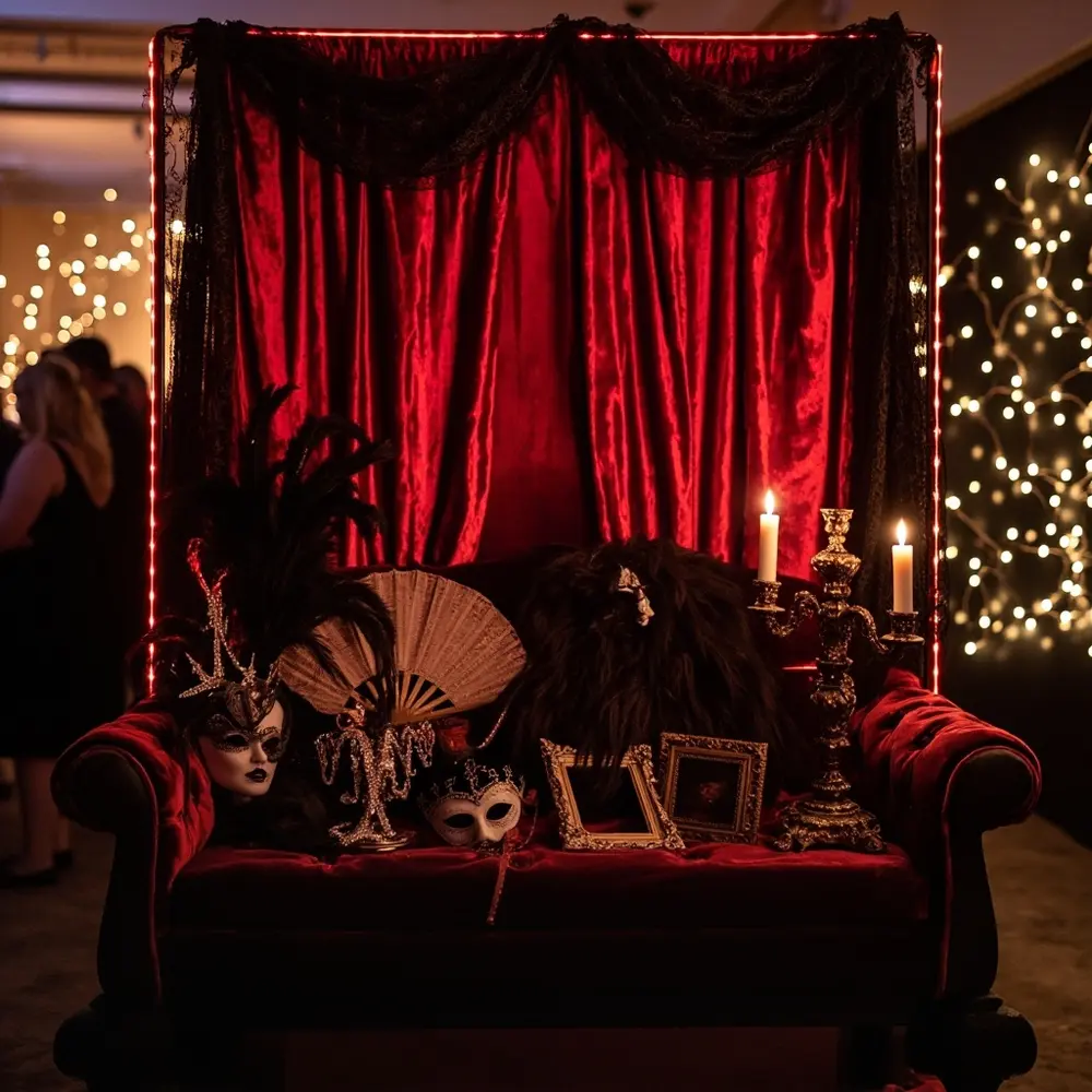 Overlays collection instruction booth black inspired 17 backdrop a drapes of p featuring lace and image velvet props placement rich gothic red photo