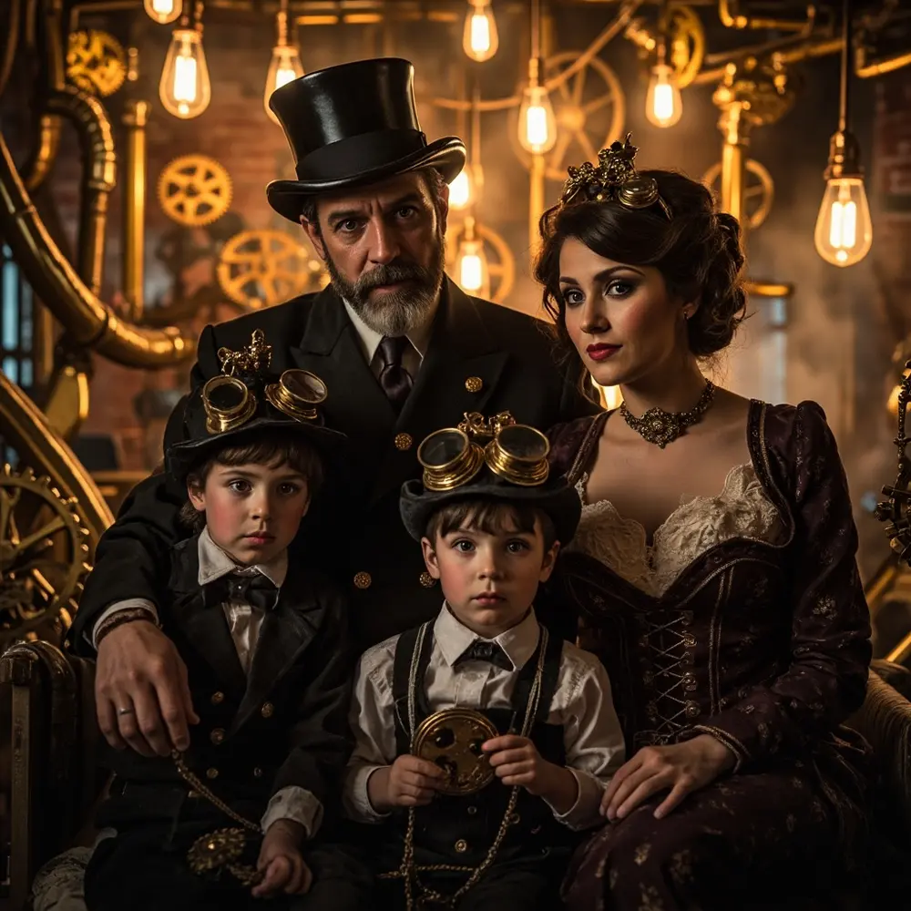 20 Elegant Family Halloween Wedding Costumes for Your Entire Crew 17 17 sophistication h2 steampunk