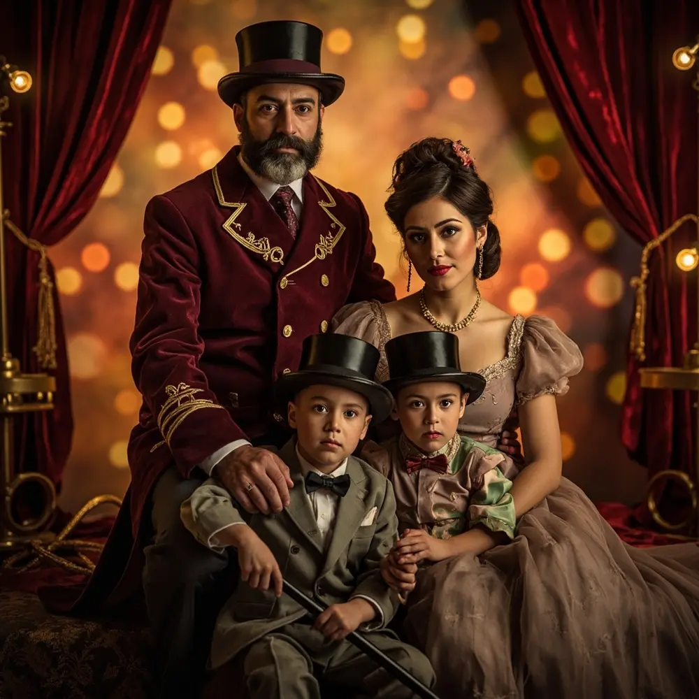 20 Elegant Family Halloween Wedding Costumes for Your Entire Crew 18 Ringmaster clown circus 18 h2 of dreams elegant the