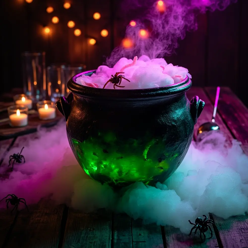 20 Creative & Easy Halloween Treat Ideas for a Spooktacular Party 18 Dramatic placement a 8216 instruction smoking 8217 garnishes 18 of spooky cauldron p punch with image photo