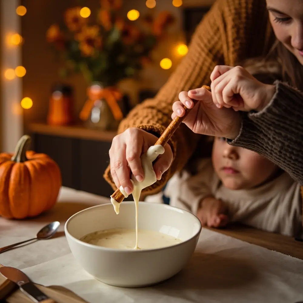 DIY Halloween Treats: Fun & Easy Craft Projects Kids Will Love 2 Together melted white hands with off a of p working chocolate pretzel dipping em and an rod into child adult image dripping excess bowl 2
