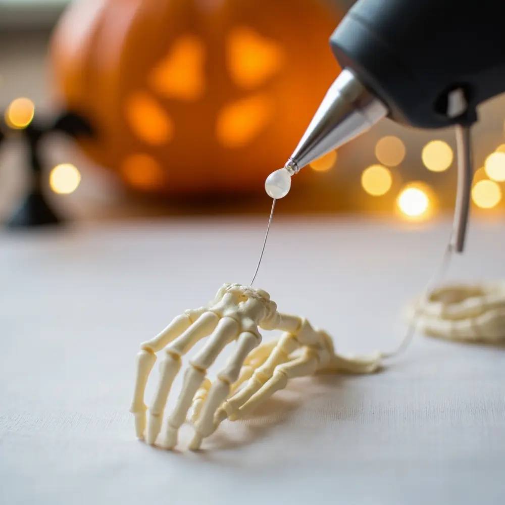 DIY 'Til Death Do Us Part' Skeleton Cake Topper: Personalized & Spooky Wedding Decor 2 Them instruction hands pose base secure a attach up gun of p small using or the shot skeletons 8217 close glue image placement 2 hot to