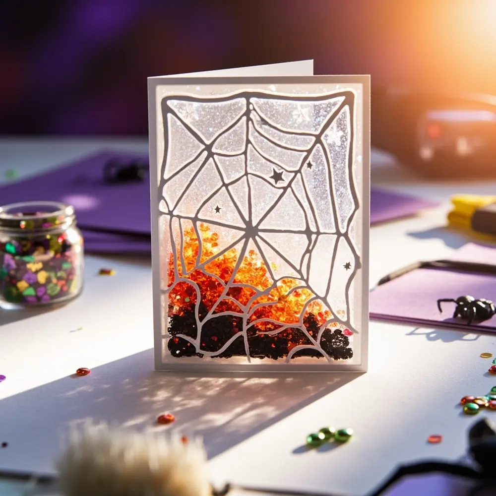 15 Cute & Creative Halloween Birthday Card Ideas (DIY & Printable!) 2 Shaker spooky h2 2 spiderweb card