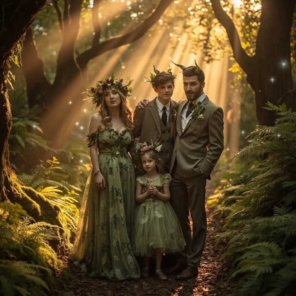 20 Elegant Family Halloween Wedding Costumes for Your Entire Crew 2 Enchanted creatures h2 2 forest