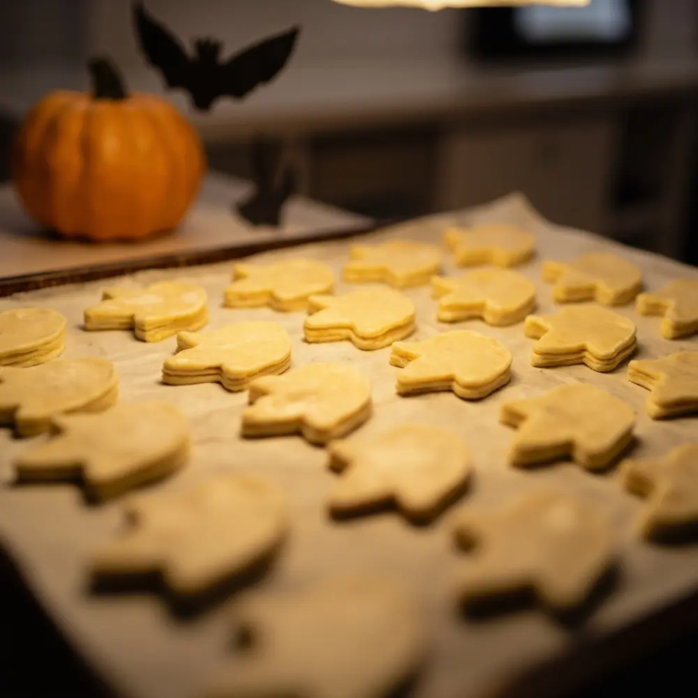 Wickedly Delicious: Easy Halloween Baking Ideas for Spooky & Sweet Treats 2 On a up of sheet p puff ghost arranged shapes em close image pastry from cut 2 baking