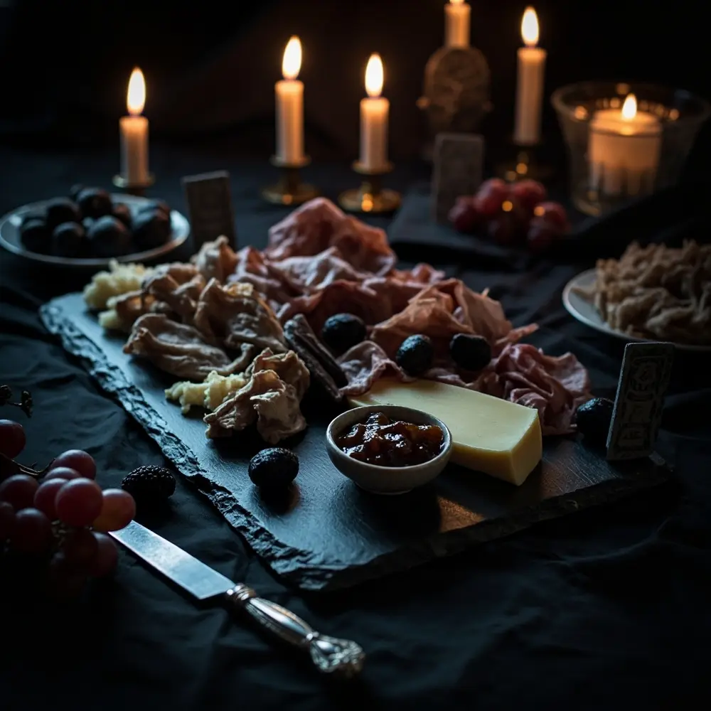 20 Spooky & Delicious Halloween Wedding Menu Ideas for Your Reception 2 Board 8221 8220 charcuterie h2 2 graveyard