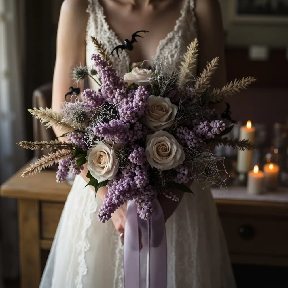 8221 8220 instruction dried perhaps with bouquet look detail a up of withered p wedding or subtle featuring slightly some close flowers spiderweb image placement lilac 2 colored