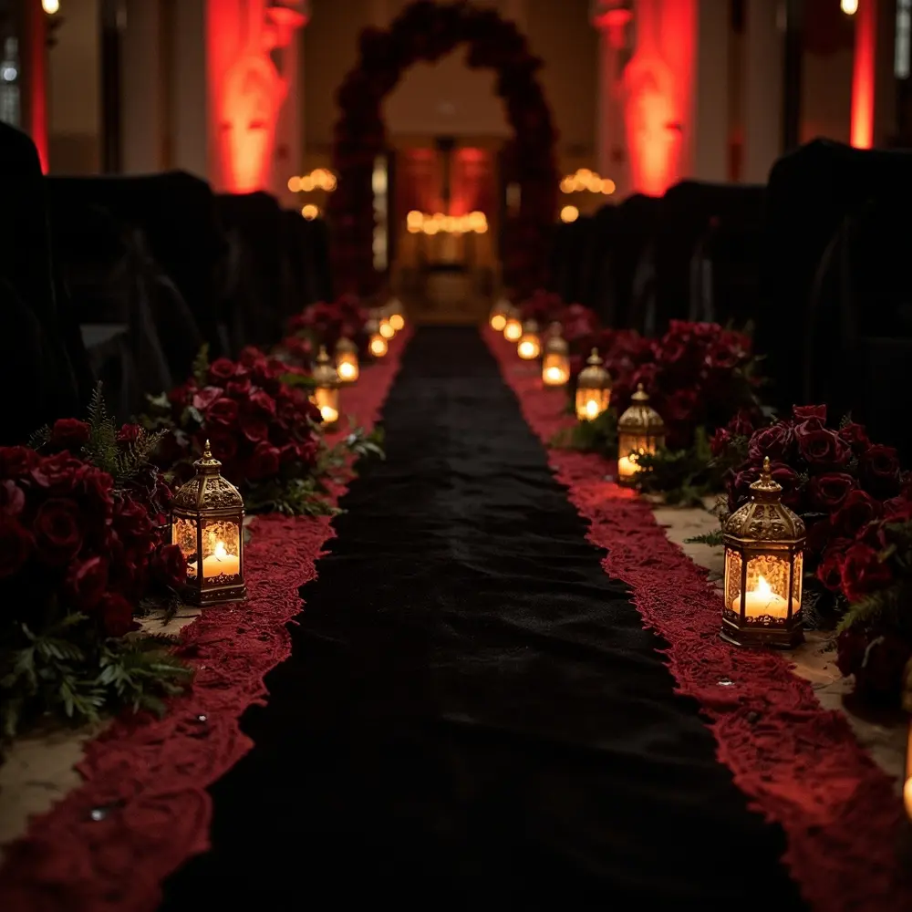 Velvet lace aisle runner h2 2 038