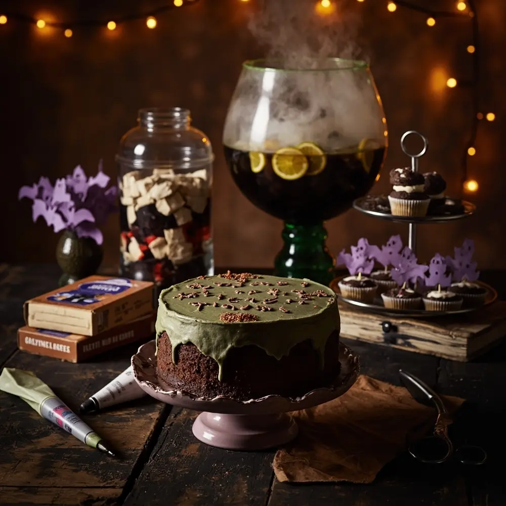 How to Throw a Spellbinding Hocus Pocus Birthday Party: DIY Decor, Food & Fun 2 8221 8220 a alongside up showcasing of diy p spellbook cake brew shot 8217 close details image edible 2 witches punch