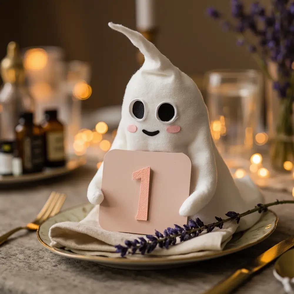 21 Cute Spooky Wedding Ideas That Are More Sweet Than Scary 2 Friendly ghost numbers h2 2 table