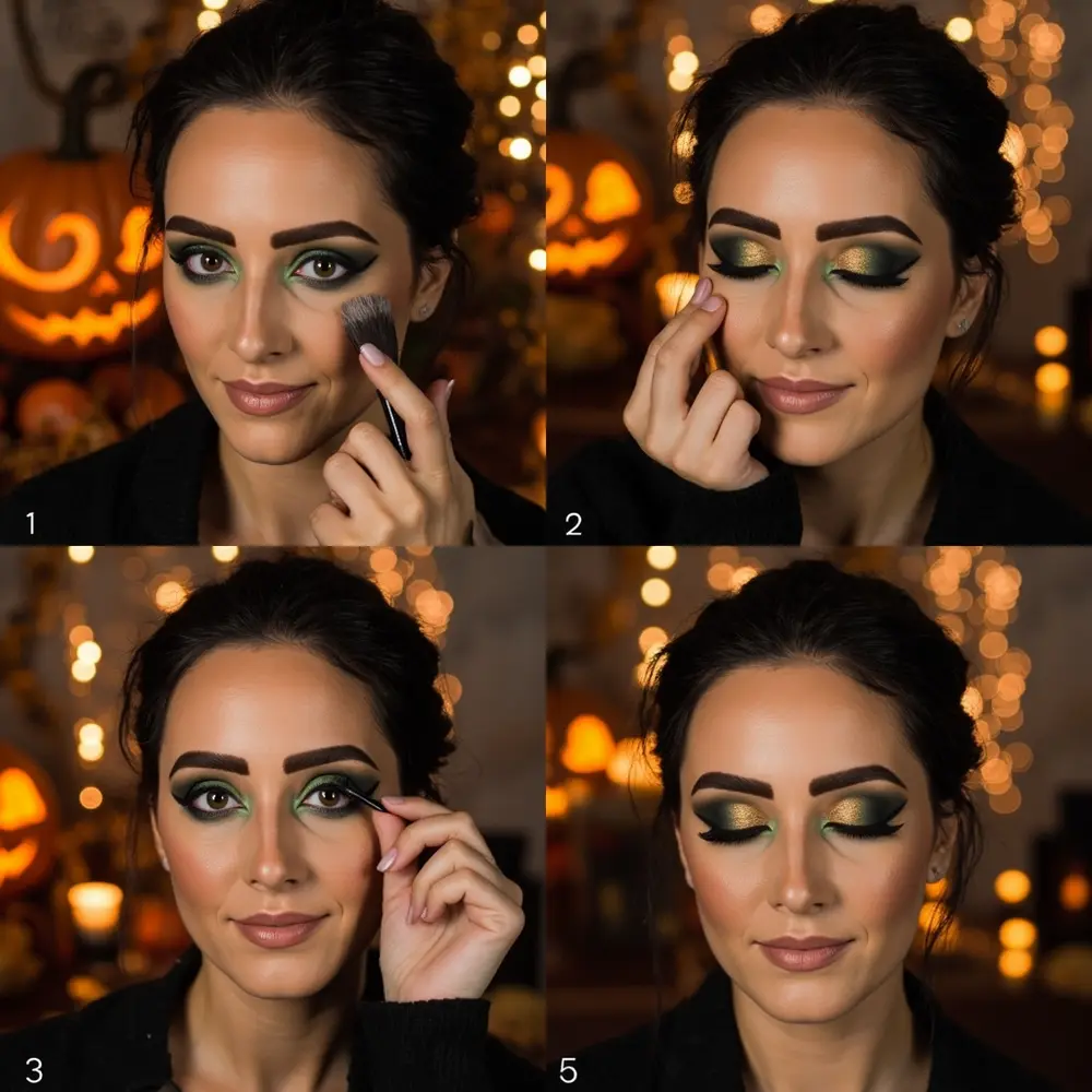 3 Spooky & Easy Halloween Makeup Looks Using Just One Eyeshadow Palette 2 Look wicked h3 witch 2 forest creature or the