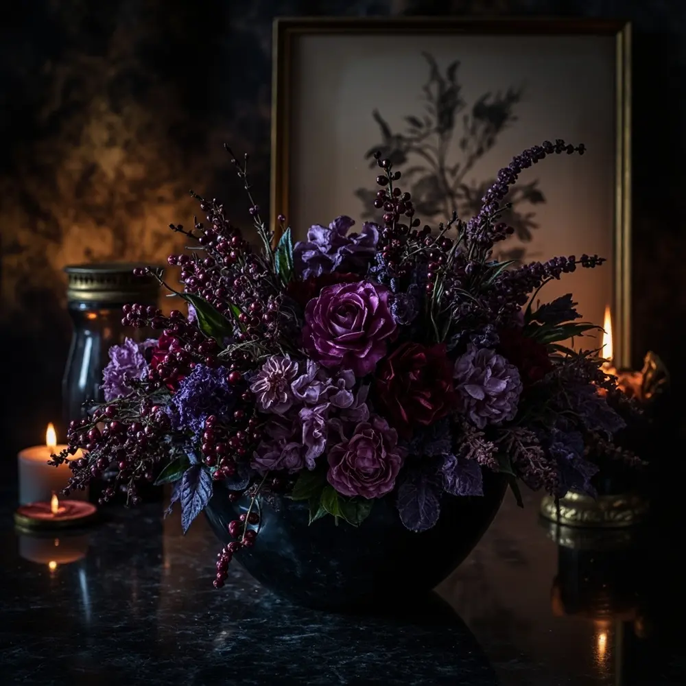 Bouquet 20 8221 8220 berries h2 purple nightshade blooms 038 dark