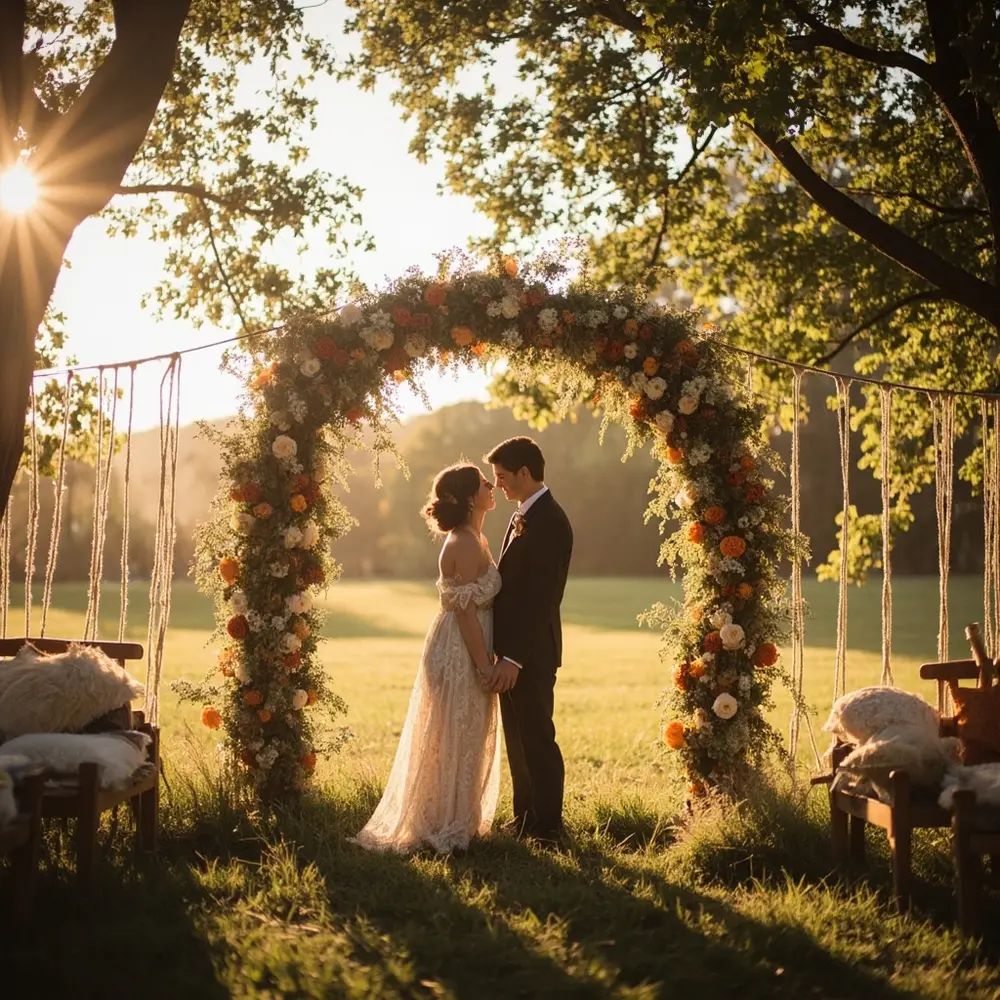 Plan Your Uniquely You Alt Wedding: The Ultimate Guide to Non-Traditional Nuptials 3 Bride floral perhaps arch with a outdoor of boho p wedding or dreamy lace gown an in flowing image ceremony 3 photo