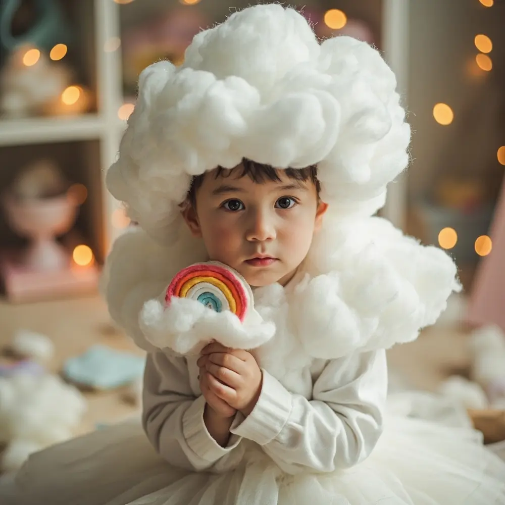 12 Genius No-Sew DIY Costumes for Toddlers & Kids (No Sewing Machine Needed!) 3 Fluffy placement a accessory instruction dressed with rainbow child cloud 3 p as perhaps soft image