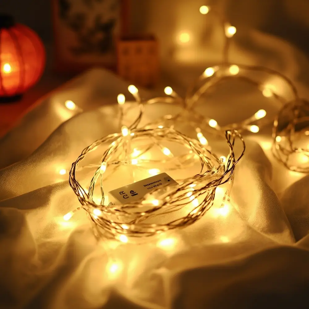 How to Create a Whimsical Halloween Wedding Entryway Your Guests Will Love 3 Intertwined fairy glowing magical effect with lights softly a up of create p draped em close image fabric 3 to