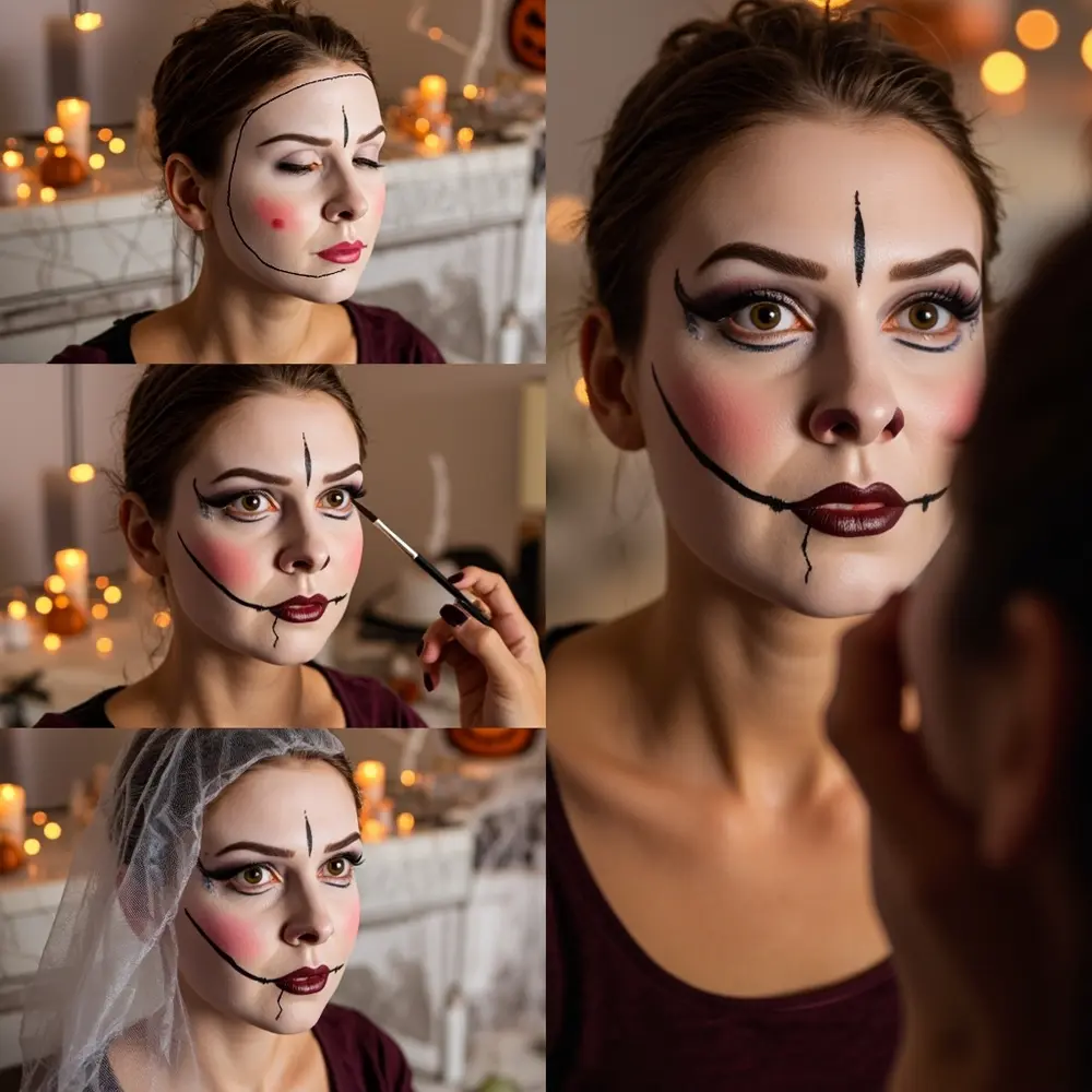 3 Spooky & Easy Halloween Makeup Looks Using Just One Eyeshadow Palette 3 Doll look art pop h3 zombie creepy 3 or the