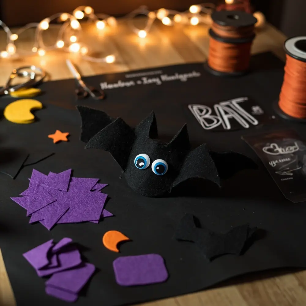 10 Easy DIY Halloween Wedding Favor Ideas Kids Will Go Crazy For 3 Build flat 8220 8221 instruction kit components lay with showing bat a of p the out image craft placement completed 3 laid photo