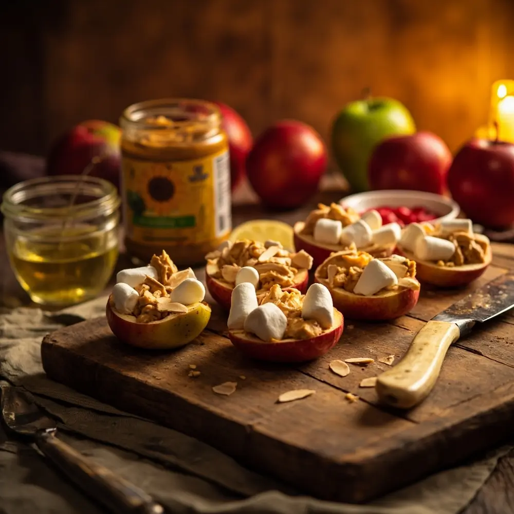 25 Spooktacular Halloween Treats: Easy, Healthy & Allergy-Friendly Fun for Everyone 3 Vibrant board instruction several on a up mouth of p shot apple arranged monster slices close image placement wooden 3