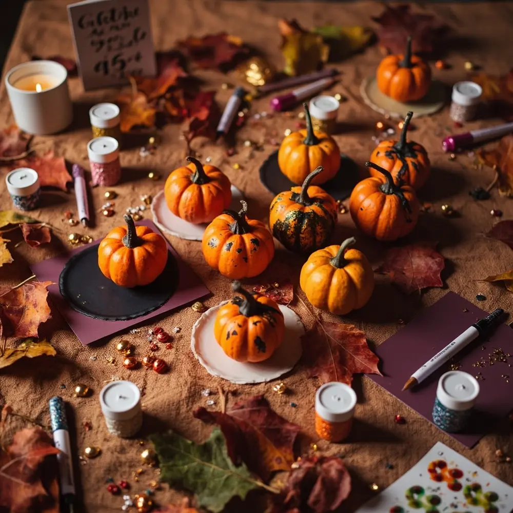 7 Kid-Friendly Halloween Wedding Activity Station Ideas to Keep Them Happy 3 Various instruction progress with a up of decorated p shot mini neatly some close pumpkins in out image craft placement supplies 3 laid