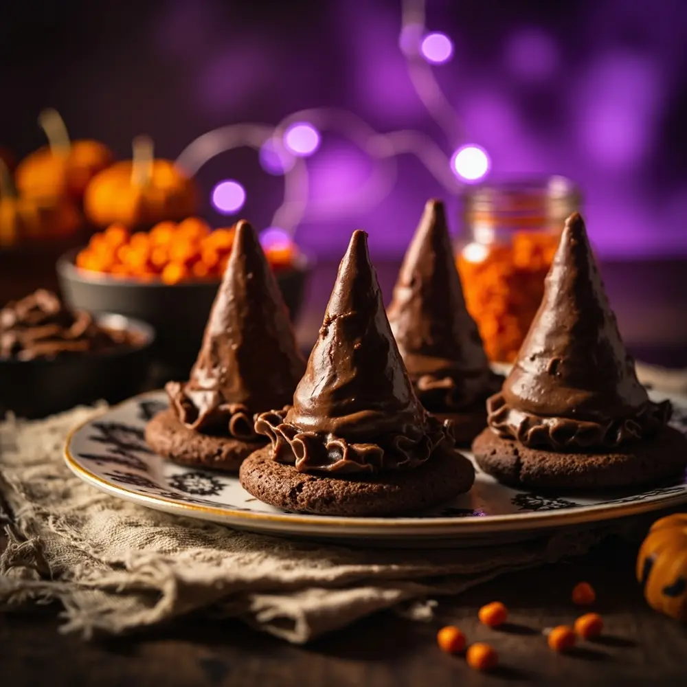 20 Creative & Easy Halloween Treat Ideas for a Spooktacular Party 3 Whimsical cookies placement on a halloween instruction several of witch themed 3 p plate hat image photo