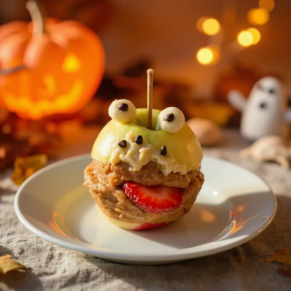 Spooky & Sweet: Easy DIY Apple Monster Bites Tutorial for Healthy Halloween Fun 4 Apple completed monster em a eyes and bite spooky looking 4 fun p with image tongue