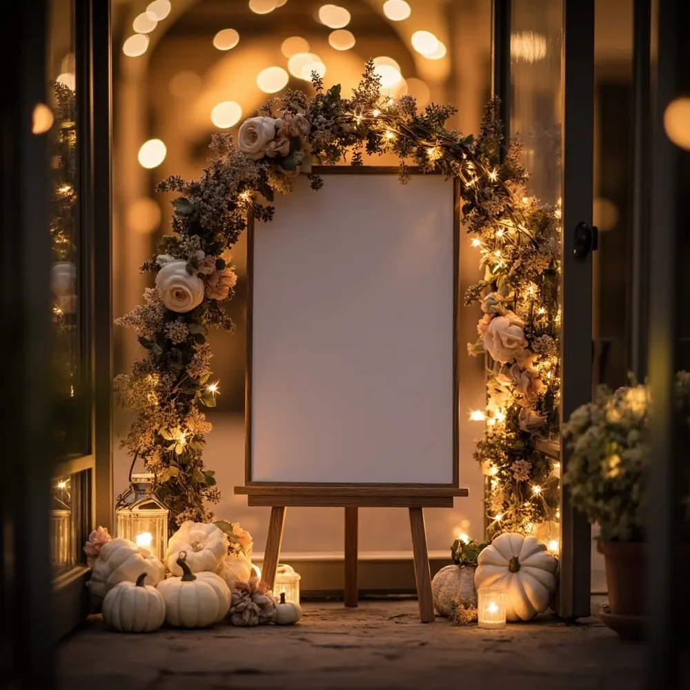 How to Create a Whimsical Halloween Wedding Entryway Your Guests Will Love 4 Sign h3 personalizing 4 step wedding your with welcome