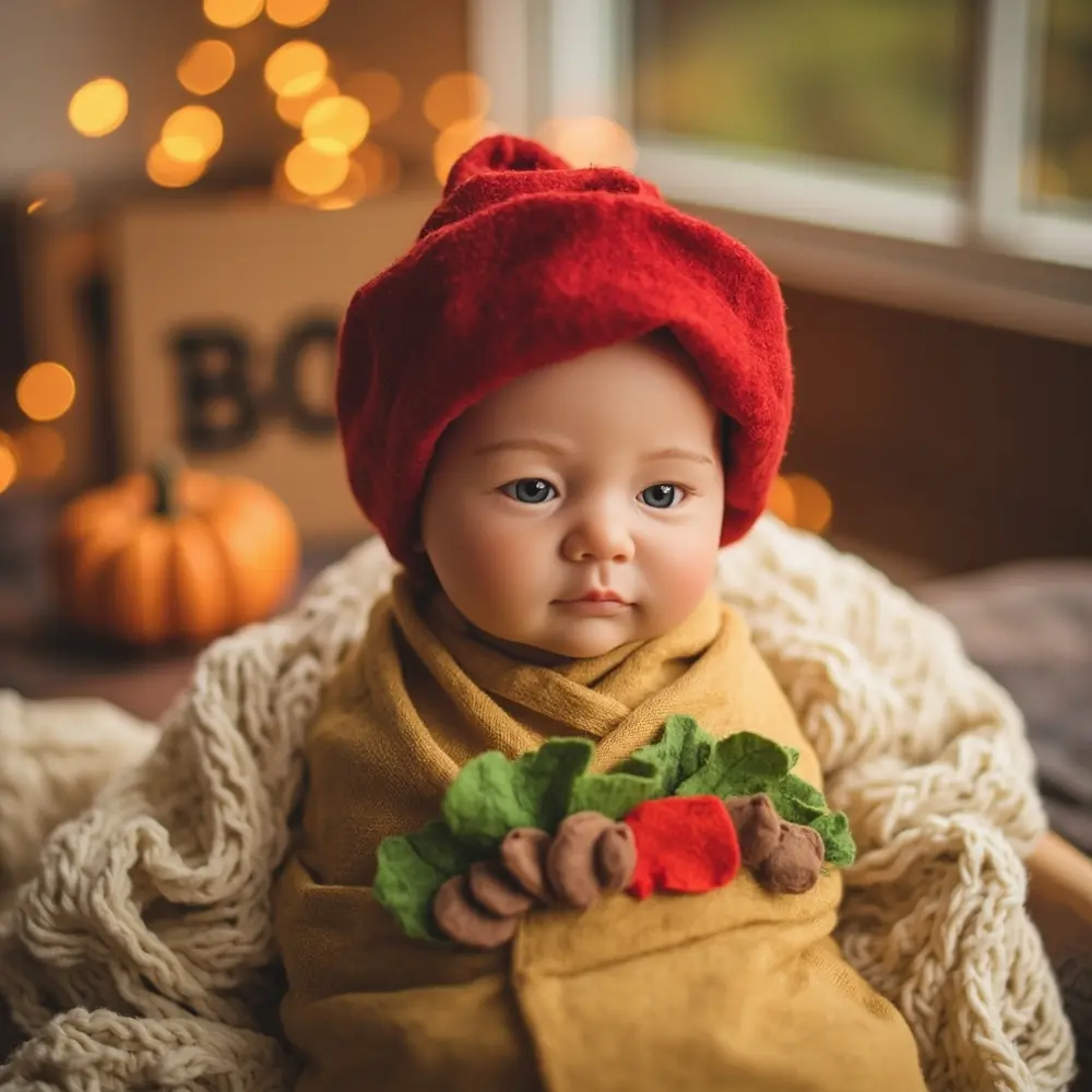 How to Make a No-Sew Baby Swaddle Costume (4 Cute Ideas!) 4 8221 8220 instruction dressed felt with baby a p small or onto simple the salsa doll em and glued as details image burrito placement 4 swaddle hat