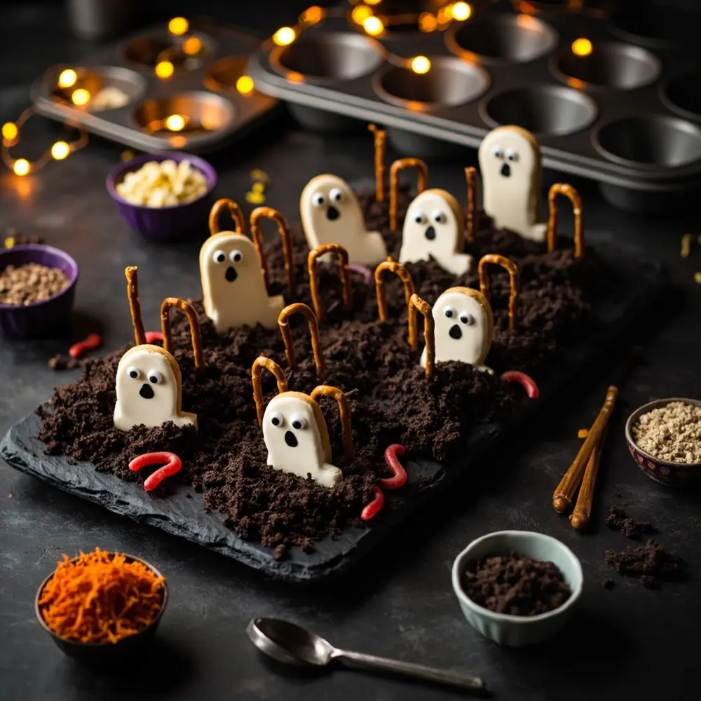 10 Spooktacular Halloween Cookie Decorating Stations for Kids (A Full Guide!) 4 H2 4 ghostly graveyard scene