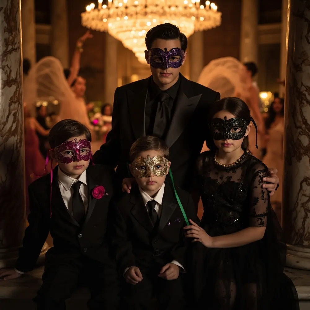 20 Elegant Family Halloween Wedding Costumes for Your Entire Crew 4 Ball elegance h2 4 masquerade