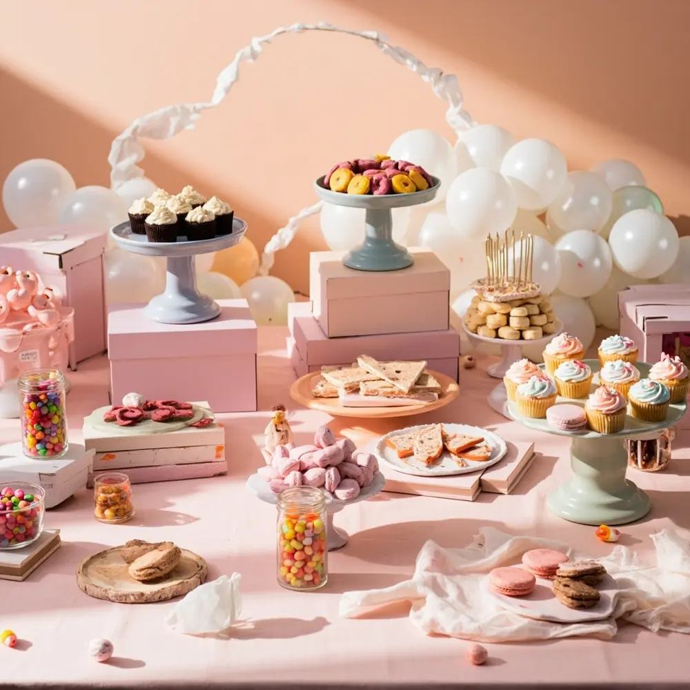 15 Dreamy DIY Pastel Halloween Birthday Party Ideas 4 Various instruction overhead with a of p shot arranged an desserts beautifully image placement halloween treat 4 pastel table