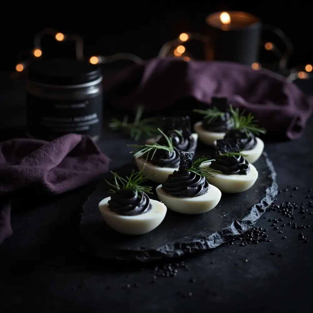 Whimsigoth Halloween Snacks: 10 Mystical Bites for Your Spooky Soiree 4 8217 deviled nest eggs h2 4 s raven