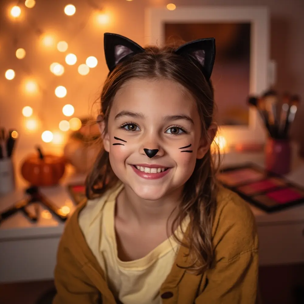 15 Easy & Last-Minute Halloween Makeup Ideas (From Your Own Makeup Bag!) 4 Whiskers cat h2 4 nose 038 simple